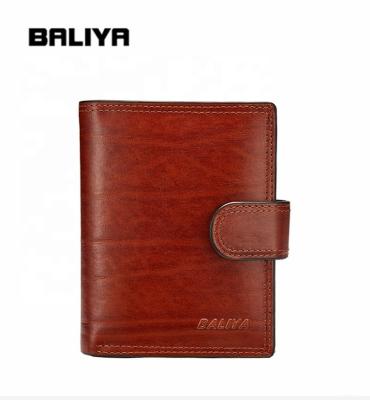 China Customized BALIYA 2021 Brown Waterproof Soft Thin Genuine Leather Wallets For Men for sale