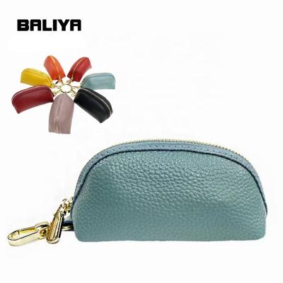 China Wholesale Fashion BALIYA blue color zipper car key case key bag multifunctional genuine leather custom for sale