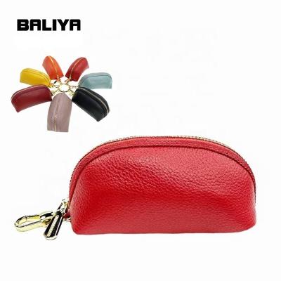 China BALIYA Fashion Wholesaler Orange Main Holder Bag Wallet Made By Fashion Genuine Leather Ladies Coin Purse for sale