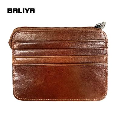 China RFID Block BALIYA Credit Card Holder Men Design Minimalist Genuine Leather Slim Card Holders for sale