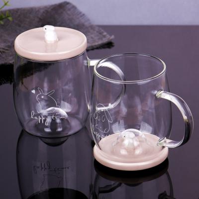 China Stored Restaurant Drinkware Couple Mugs And Cups Cheap Fine Glass Cup For Latte Coffee Tea for sale