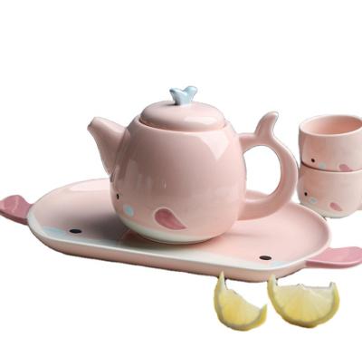 China Viable new product, unique whale design, interesting and cute pattern, modern ceramic tea set for sale