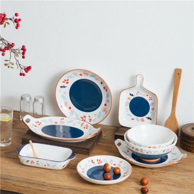 China Stocked wholesale Janpanese style morden ceramic dinnerware dinner set for restaurant for sale