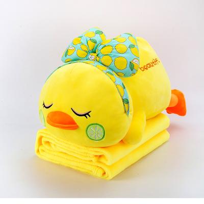 China Modern Style Customized Woven Animal Blanket Animals Viable Cartoon Customs Duck Pillow Blanket for sale