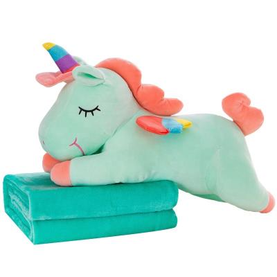 China 2021 Comfortable New Comfortable Plush Toy Unicorn Pillow 3-in-1 Size for sale