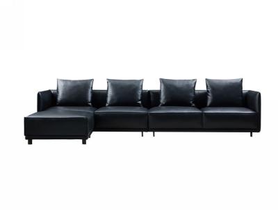 China Zwart half leer half stof sofa schuim kussen type modern Te koop