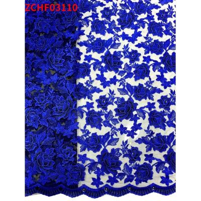 China 2021 Sustainable /November/New Design Dense Mesh Two Color Embroidery Rose Tulle Lace fabric/ZCHF03110 for sale