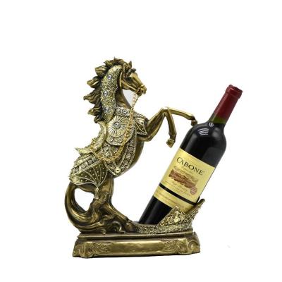 China New Polyresin Decorative Horse Wine Bottle Holder Statue From China, Hotsale Sculpture Resin Horse for sale