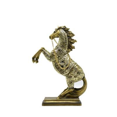 China China Resin Decorative Jumping Glossy Horse Sculpture , Standing Horse Home Decor Statue for sale