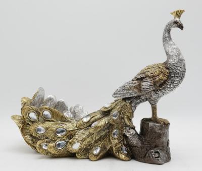 China China Polyresin Lovely Peacock Wine Bottle Holder Decorative Elegant Figurine for sale