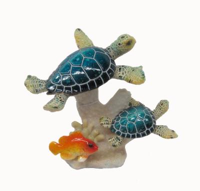 China China Polyresin Playing Turtles and Sea Fishes Set, Turtles and Animal Fishes Set Resin Gifts and Crafts Statues for sale