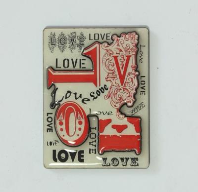 China Letter Rectangle Shape Candy Love MDF Fridge Magnet Sticker Decoration (Medium Density Fiberboard) For Valentine's Day for sale