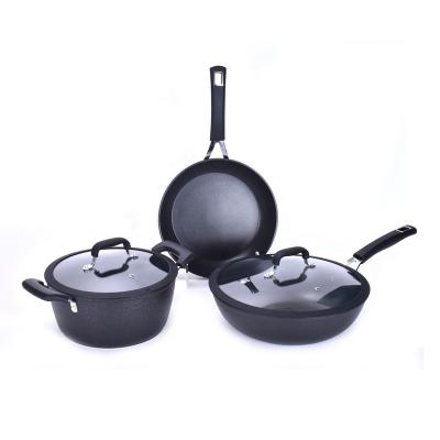 China Dishwasher Free Non-Stick Aluminum Safe Cookware Sets from PFOA Sustainable Plant Including Casserole Pan and Wok for Kitchen Cook for sale