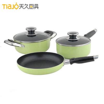 China Sustainable 5pcs Induction Hot Custom Aluminum Cookware Set for sale