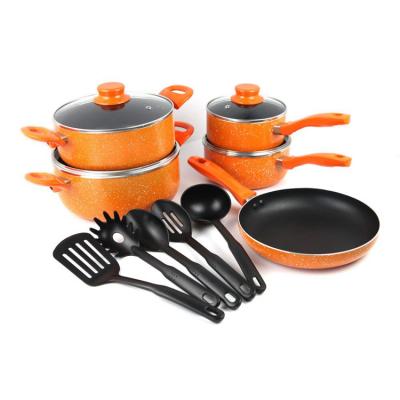 China 14 PC Viable Aluminum Ceramic Nonstick Cookware Sets for sale