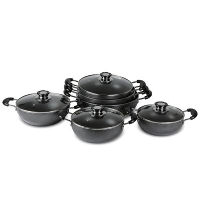 China Sustainable Non Stick Powder Coating Wok With Glass Lid for sale