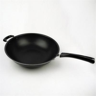 China General use for gas and induction cooker high quality pressed aluminum black non-stick wok for sale