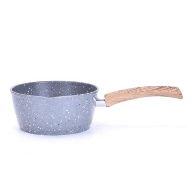 China Viable Popular Forged Marble Ceramic Nonstick Coating Aluminum Sauce Pan For Kitchen Cooking for sale