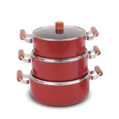 China Viable hot sauce pot for sale (4.0mm tempered glass lid and wooden side handles) for sale