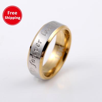 China Fashion European and American border steel titanium 18k gold ring foreverlove couples ring Valentine's Day gift for sale