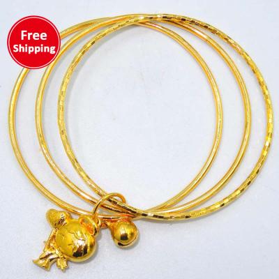 China Fashion gold-plated copper sandblast scissors like three-circle bracelet for sale