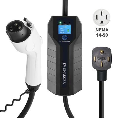 China shenzhen new level 2 cable type 2 ac 32 amp 7kw sae j1772 fast charging adjustable portable ev car charger station 32A Portable Ev Charger - B04 for sale