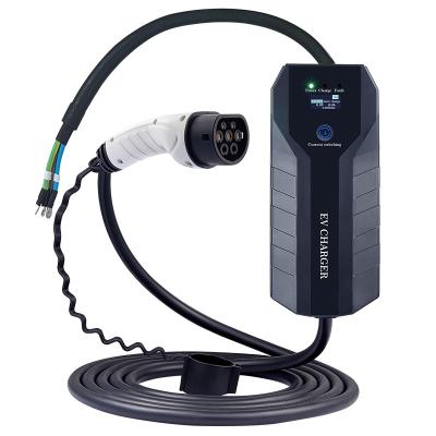 China Screen display jiangsu 7kw 32a evs cars portable ev charging station for sale