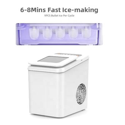 China Hot Selling Portable RV Home Appliance Ice Maker Machine For Countertop Bullet Shaped Ice for sale