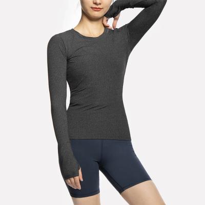 China New Design Ladies Long Sleeve Sport Shirt Low Moq Breathable Custom Active Women's Wear Sportswear Manufacturer for sale