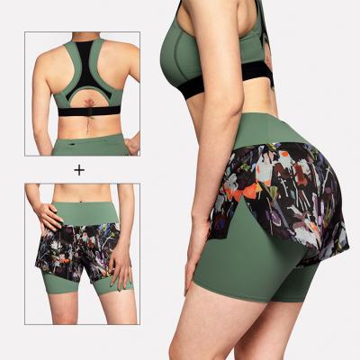 China Premium Wear Breathable External Fitness Yoga Biker Shockproof Shorts Crac! crack! set with custom reflective logo for sale