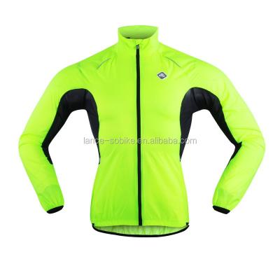 China Pro Tour Antibacterial Men's Lime Green Lightweight Reflective Cycling Jacket Waterproof Quick Dry Windproof Quick Dry for sale