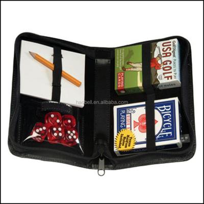 China Paper Customized High Quality Paper Advertising Poker Game Cards With PU Organizer Packing for sale