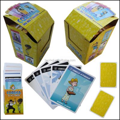 China 7 Family Children's Playing Cards Kids Game Paper Flash Cards for sale