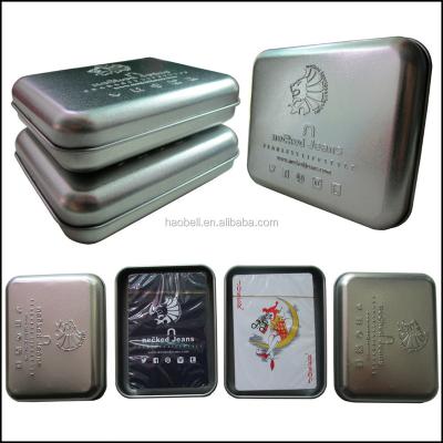 China Customized Single Tin Box Plastic Plastic Gambling Cards Poker Promotional Advertising Cards for sale