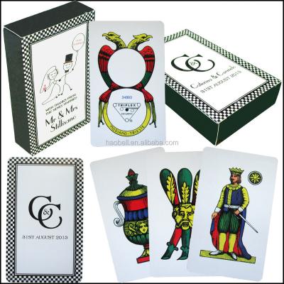 China Customized 310gsm Black Core Paper Wedding Anniversary Italy Paper Playing Cards for sale