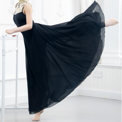 China tutu & Black Chiffon Dance Skirts Long Ballet Skirt Adult Wrap Skirt for sale