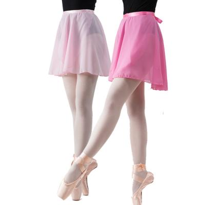 China Dancer Tights Chiffon Skirt Girls Dance Class Chiffon Ballet Wrap Base Uniform Skirt for sale