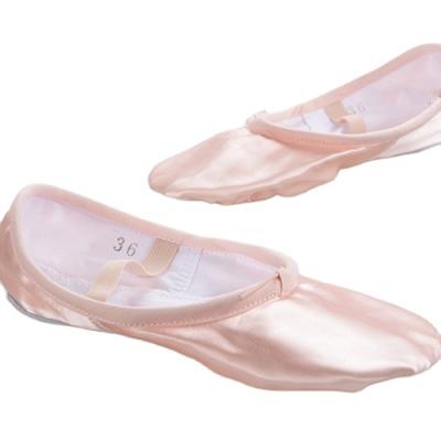 China Ballet Shoes Leather Flat Ballet Shoes Ladies Dance Shoes Pink Satin Ballet Shoes for sale