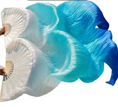 China Vienna Silk Dance 1.8 Sets 1.5 Meter Long Royal Blue Veil White River Dance Fan for sale