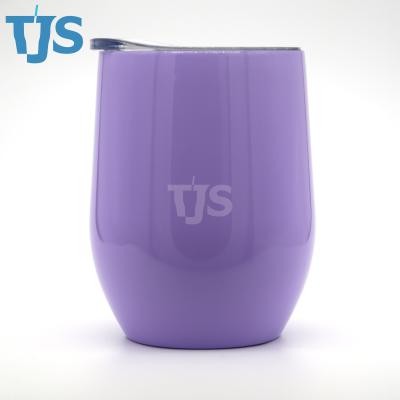 China Disposable Tumbler Customized Double Wall Spray Coated 12 oz Wine Tumbler Stainless Steel Sublimation Stainless Insulated for sale