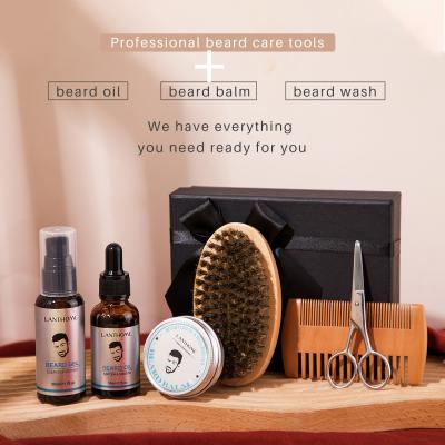 China Moisturizing Regrowth Oil Beard Brush Vegan Beard Growth Kit for sale