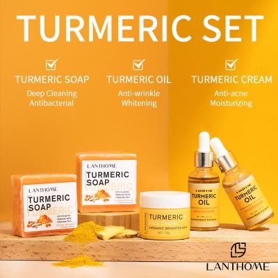 China OEM ODM Turmeric Skin Care Sets Tighten Shrink Pores Anti Acne for sale