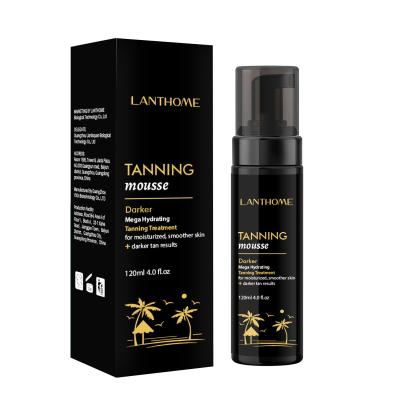 China OEM Self Tanning Mousse Fake Tan Accelerator Dark Brown Sunless Shimmering for sale