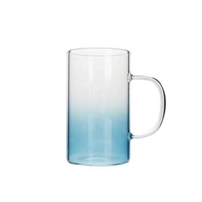 China High Borosilicate Gradient 300ml Material Single Wall Transparent Glass Material Stocked Glass With Handle for sale