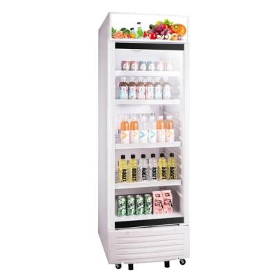 China Commercial Glass Swing Single Door Upright Showcase Cooler White Black 250L for sale