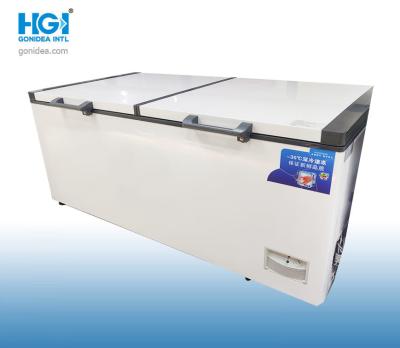 China 548 Liter Supper Market Double Door Commercial Big Chest Deep Freezer for sale