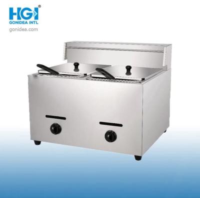 China Countertop Stainless Steel Gas Deep Fryer 6L With Fryer Basket for sale