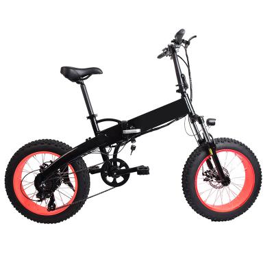 China Aluminum Alloy 500w Beach Fat Tire Foldable Electric Bike 20inch Folding Fat Tire Electric Bike for sale