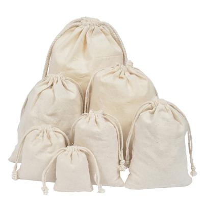 China Multifunctional Customized Eco Friendly Reusable Cotton Canvas Drawstring Bag for sale