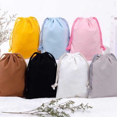 China Wholesale Eco Reusable Muslin Cotton Gift Wrapping Canvas Pouch Customized Organic Cotton Gift Drawstring Bag for sale